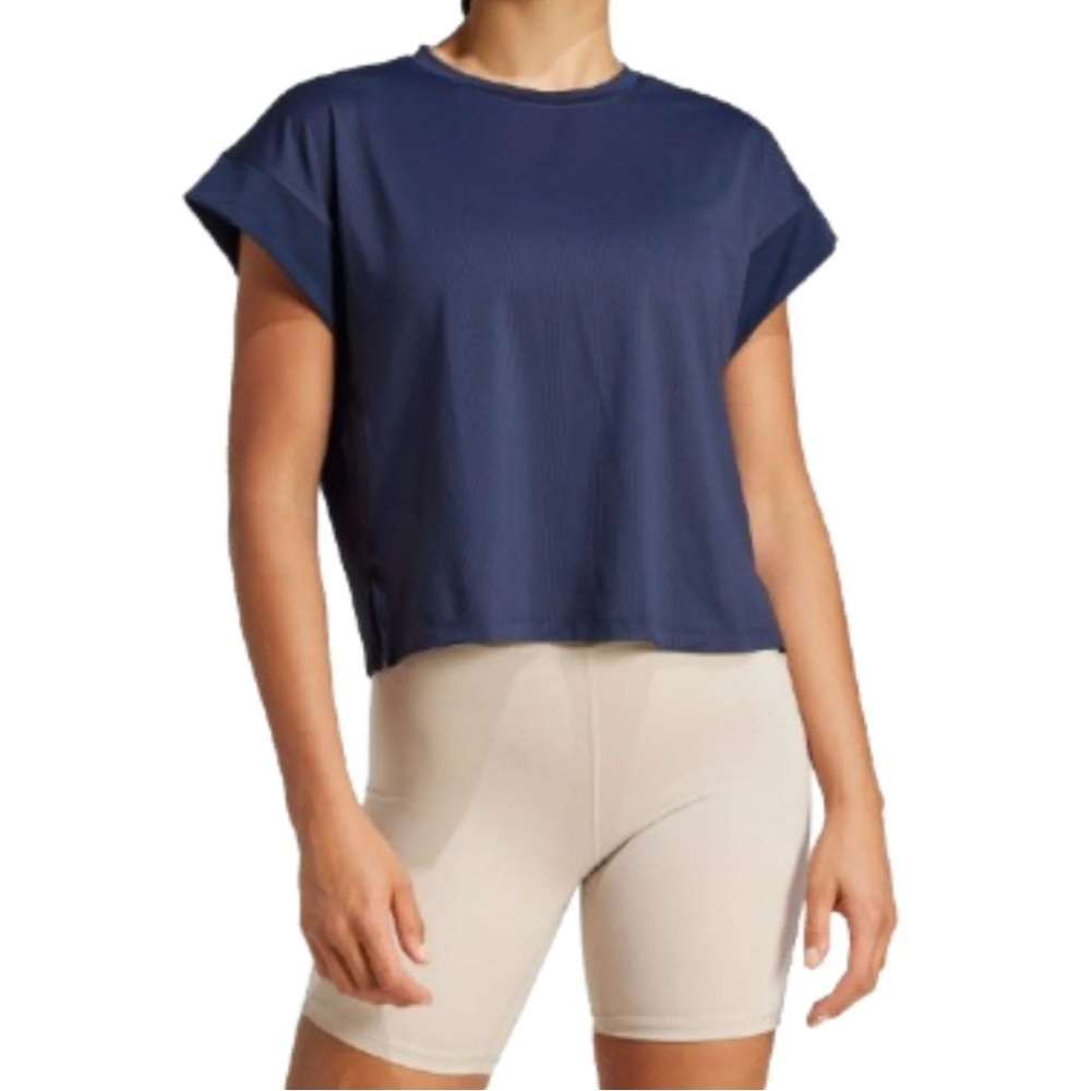 adidas Dark Blue Short Sleeve Women's Studio Tee